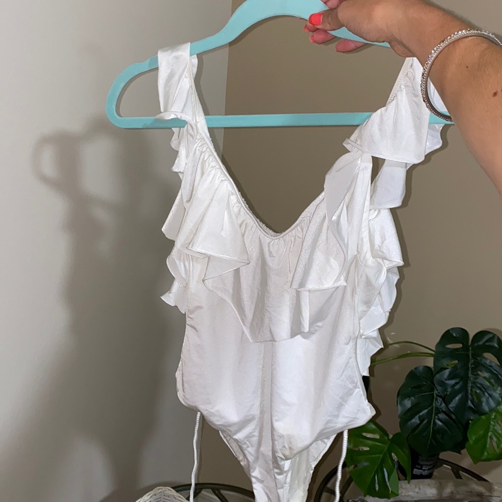 White Ruffle Bikini